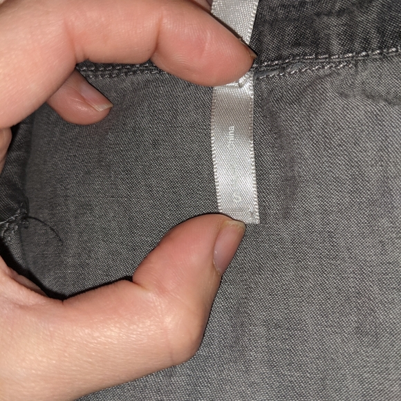 Jean button up top in charcoal grey colour EUC - Picture 3 of 3
